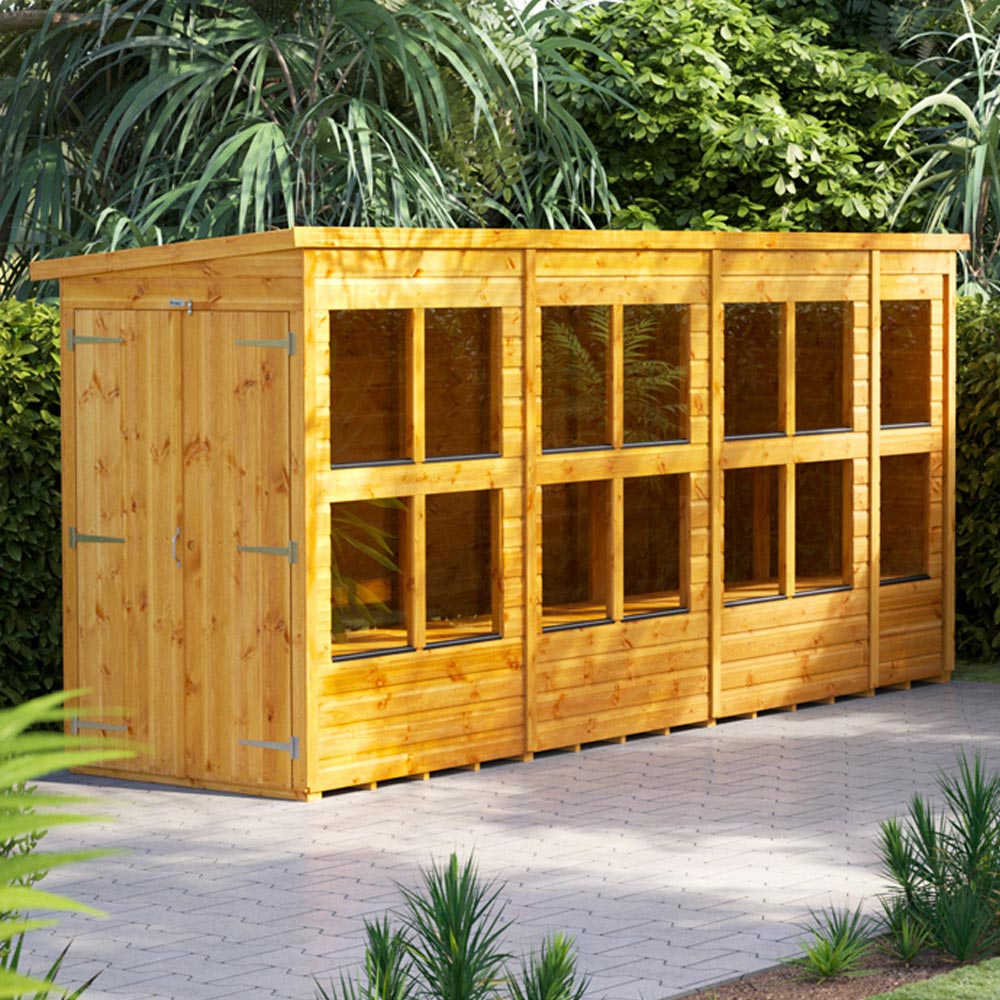 Power 14 x 4ft Pent Double Door Potting Shed Image 2