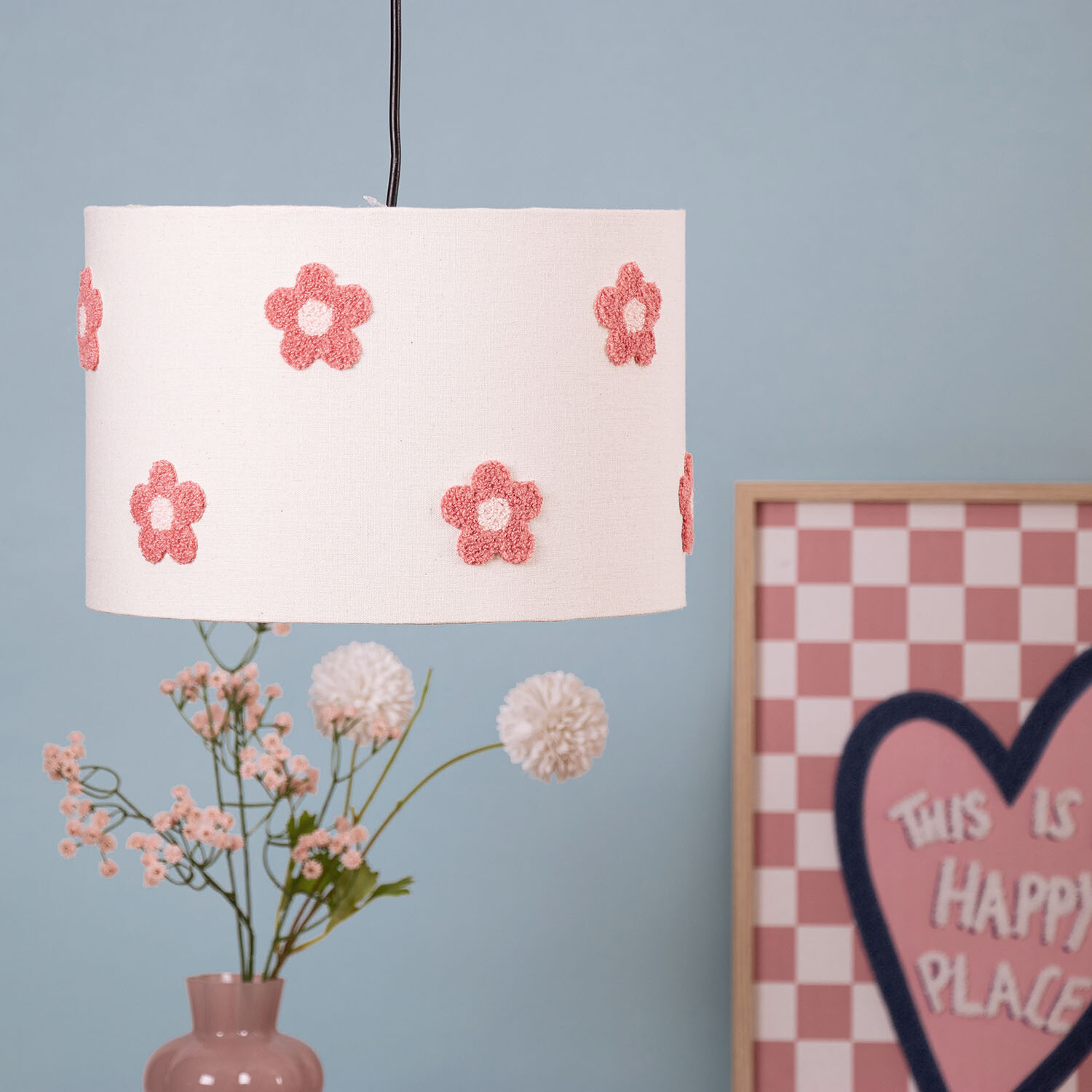 Embroidered Flower Shade - Pink Image 2