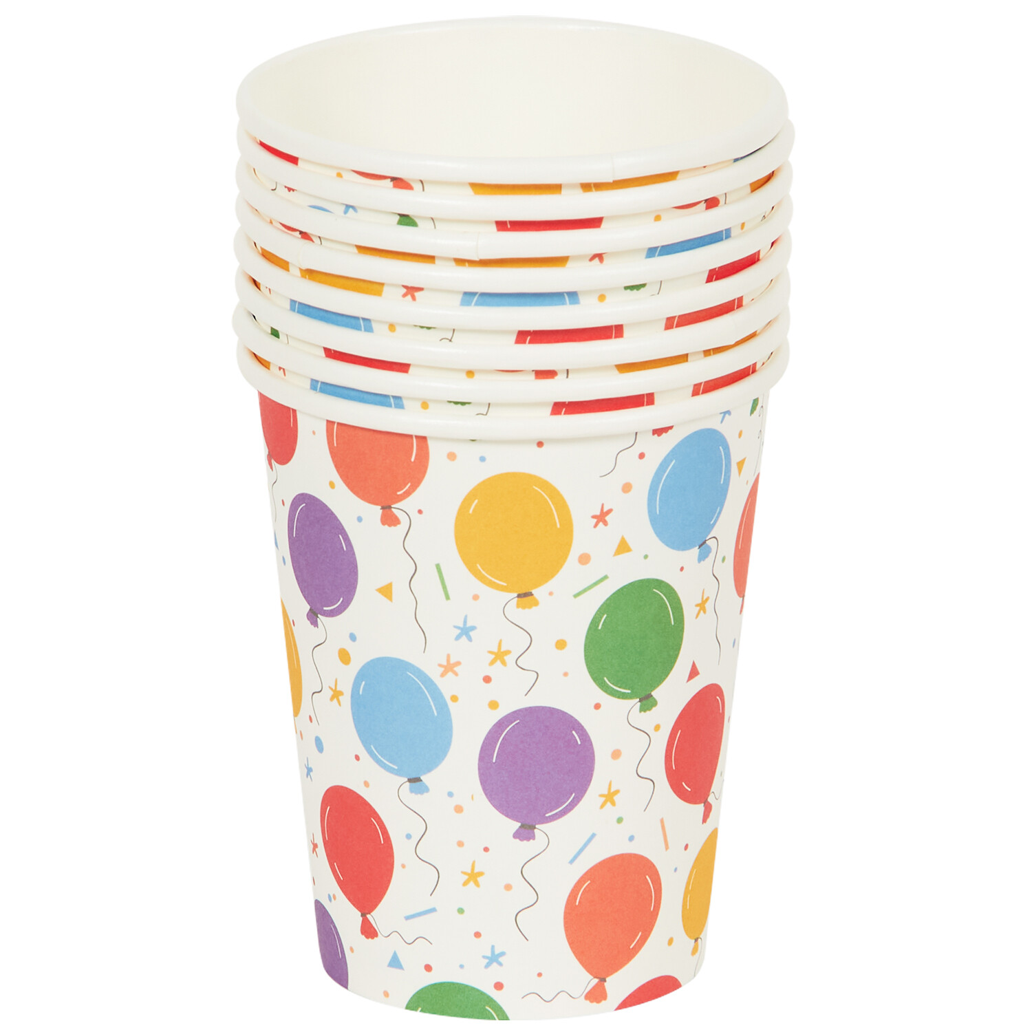 Pack of 8 Balloons Paper Cups - Multicolour Image 2