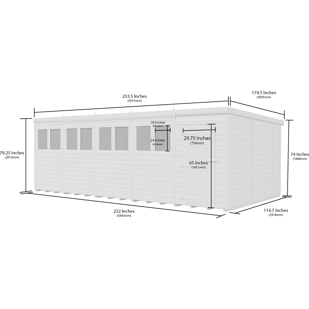 DIY Sheds Pent Garden Shed 20 x 10ft Image 3