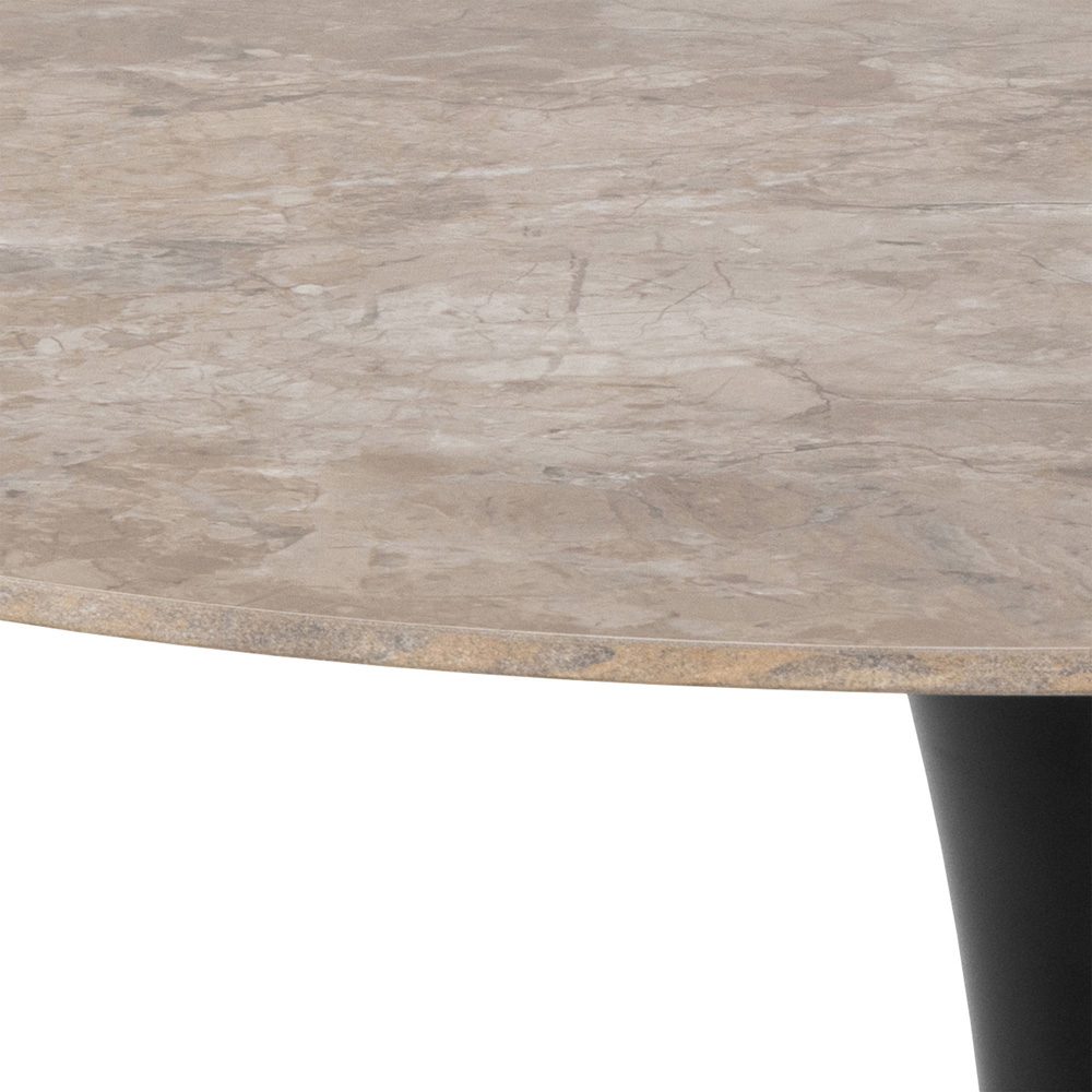 Furniture To Go Malta Brown and Black Ceramic 4 Seater Round Dining Table Image 4