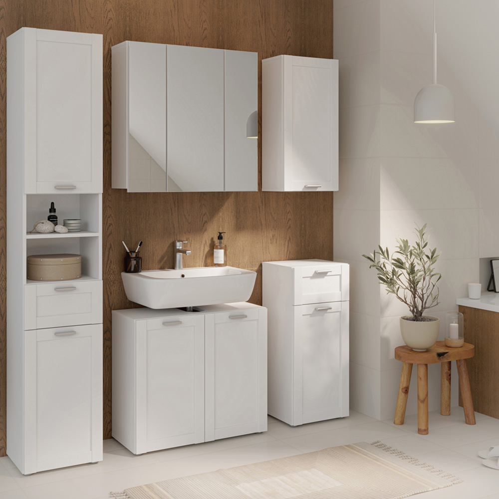 Furniture To Go Lokko White 3 Mirror Door Hanging Cupboard Image 7