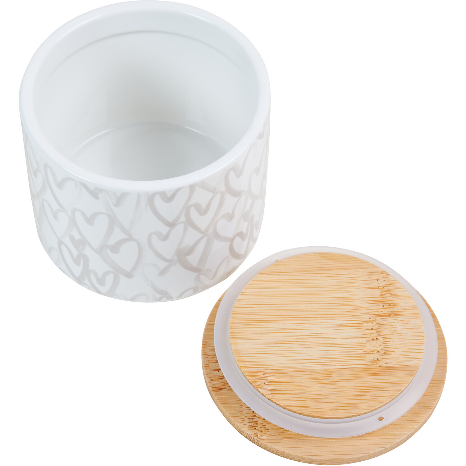 Gold Heart Stacking Canister with Bamboo Lid Image 2