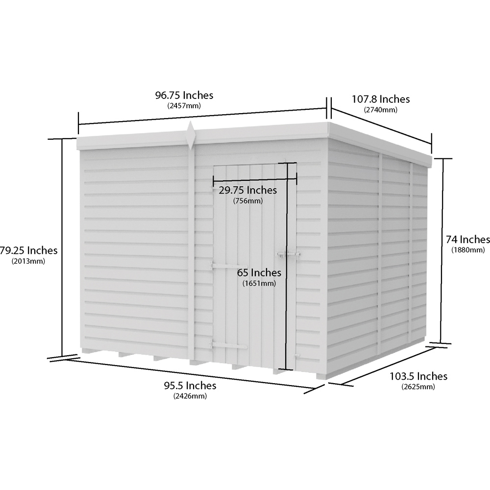 DIY Sheds 8 x 9ft Timber Pent Garden Shed Image 9