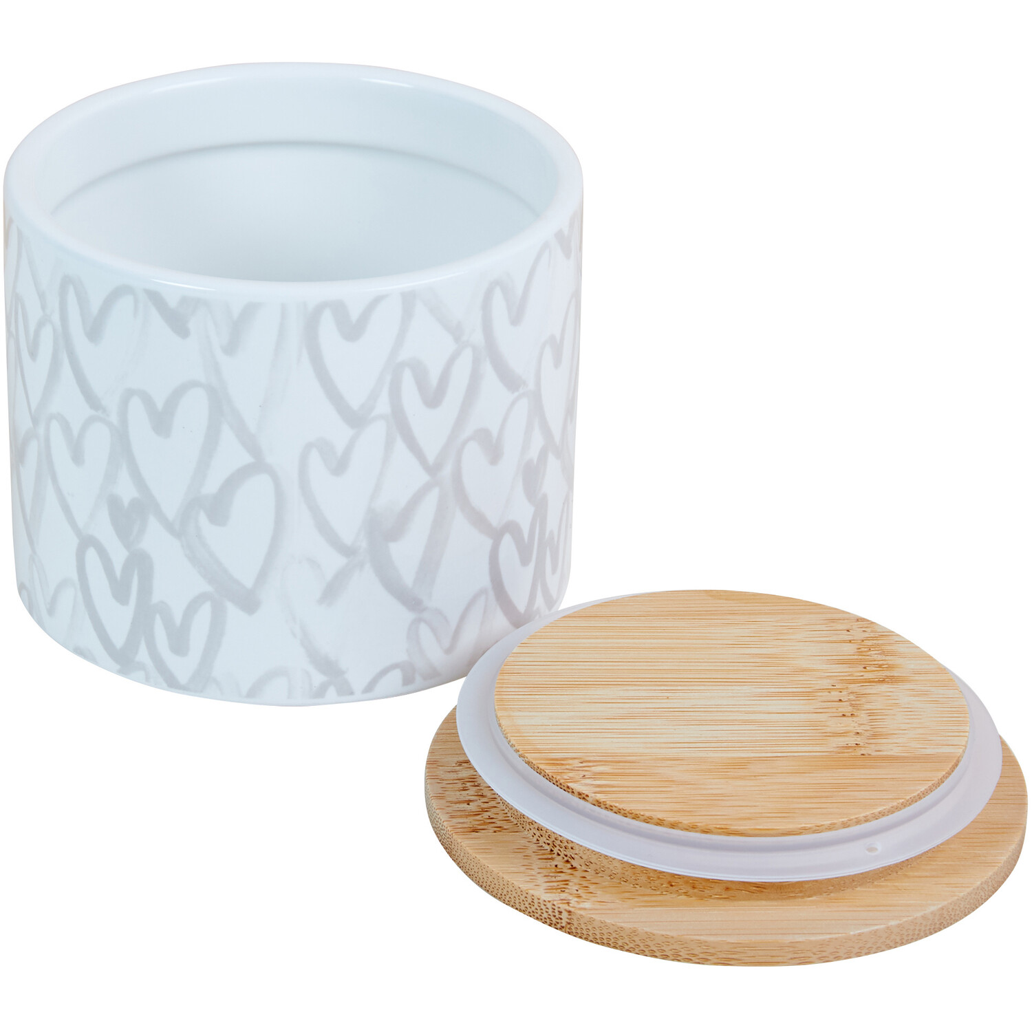 Gold Heart Stacking Canister with Bamboo Lid Image 3