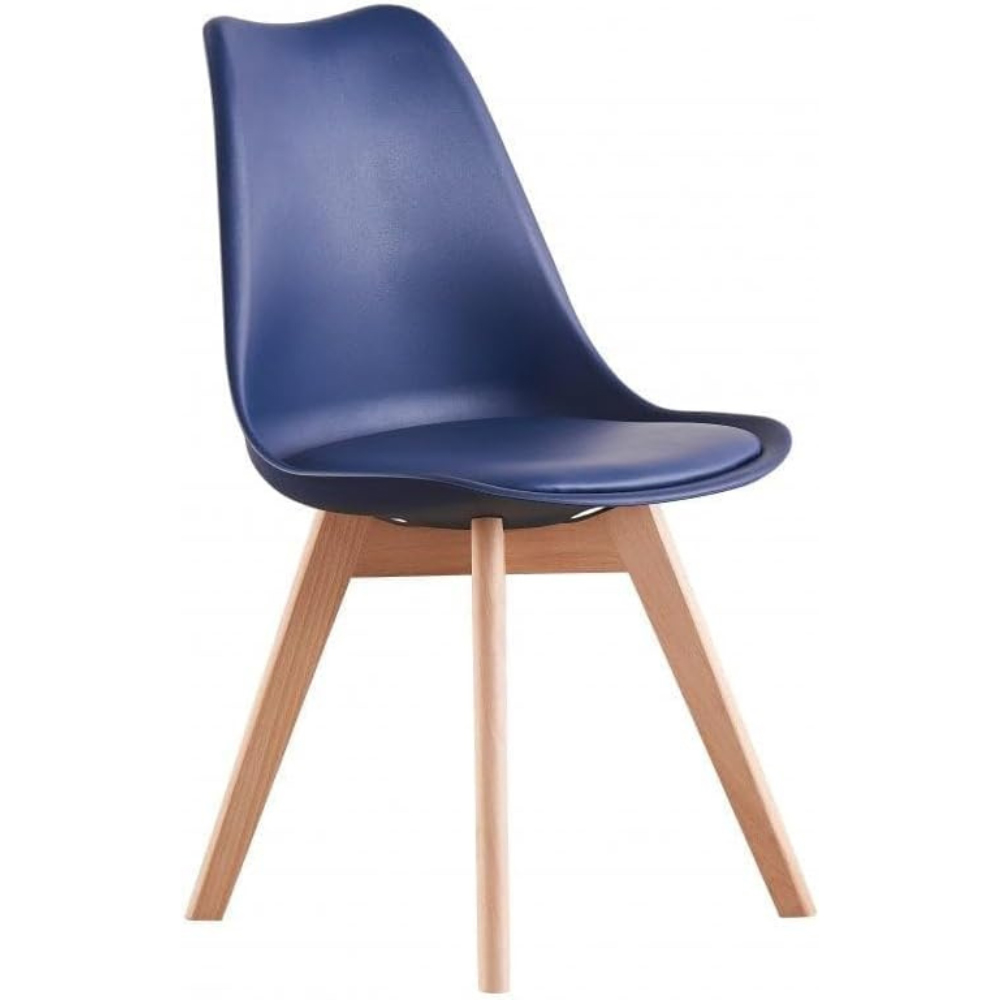 Life Interiors Lorenzo Blue Faux Leather Plastic Dining Chair Image 5
