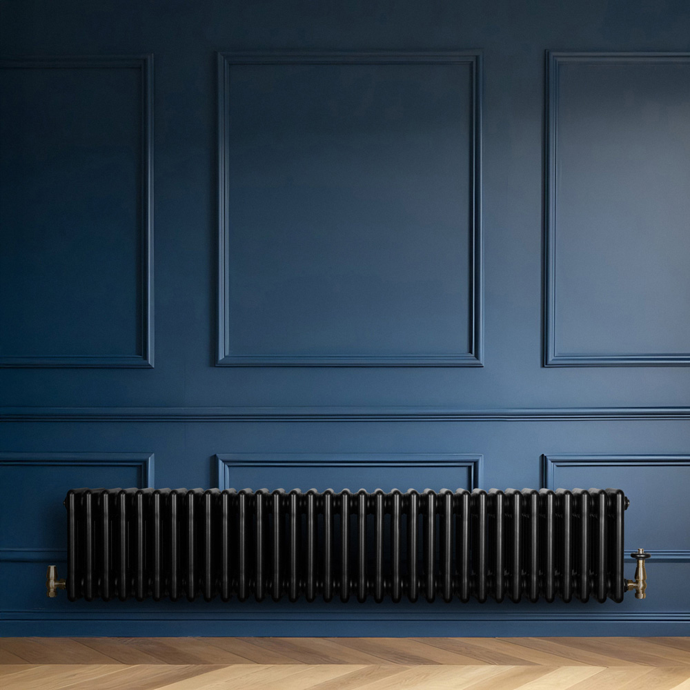 MonsterShop 5706 BTU Black Traditional 4 Column Radiator 300 x 1505mm Image 2