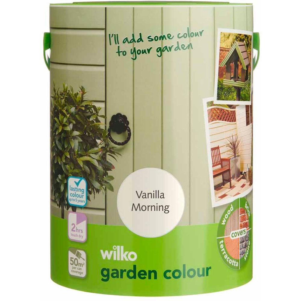 Wilko Garden Colour Vanilla Morning Wood Paint 5L Image 2