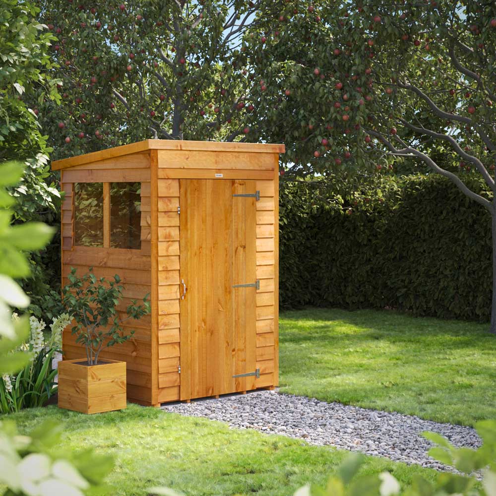 Power 4 x 4ft Overlap Pent Garden Shed Image 2