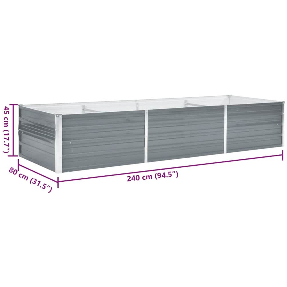 Walplus Grey Raised Garden Bed 240 x 80 x 45cm Image 7
