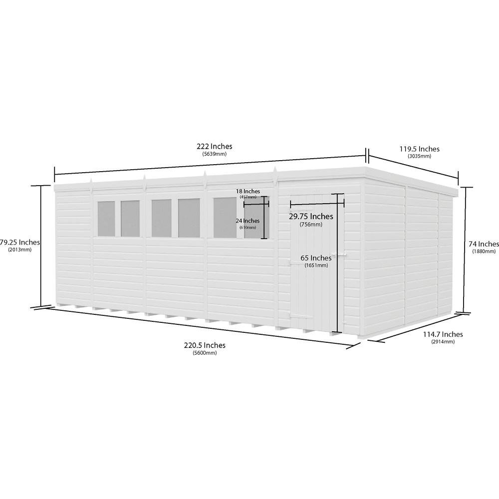 DIY Sheds Pent Garden Shed 19 x 10ft Image 3