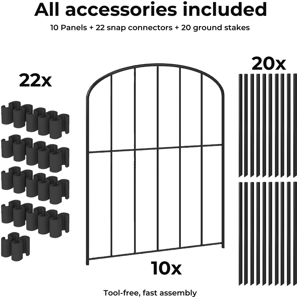 Levede Metal Animal Barrier Garden Fence 61 x 32cm 10 Pack Image 7
