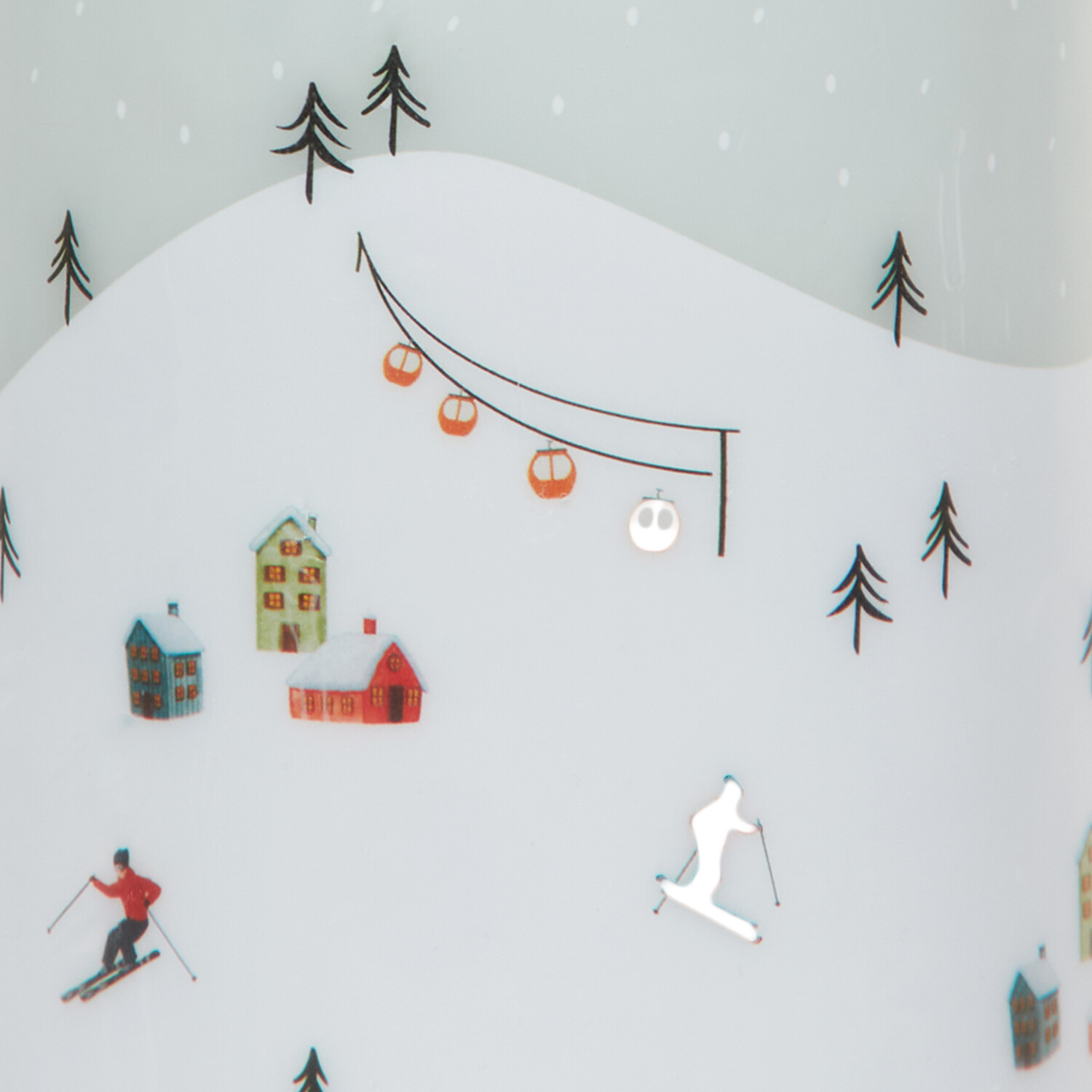 Ski Scene Pillar Candle Image 3