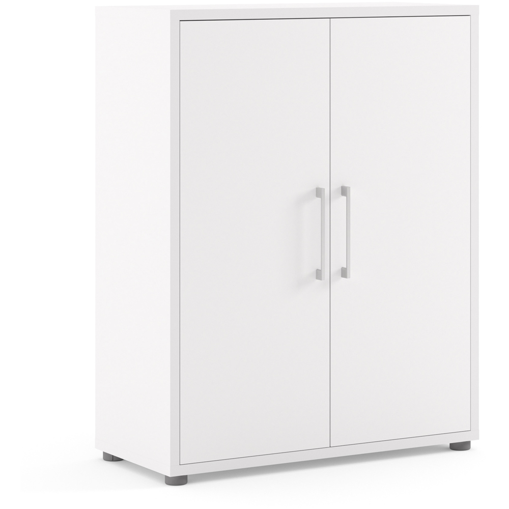 Florence 2 Door 2 Shelf White Bookcase Image 2