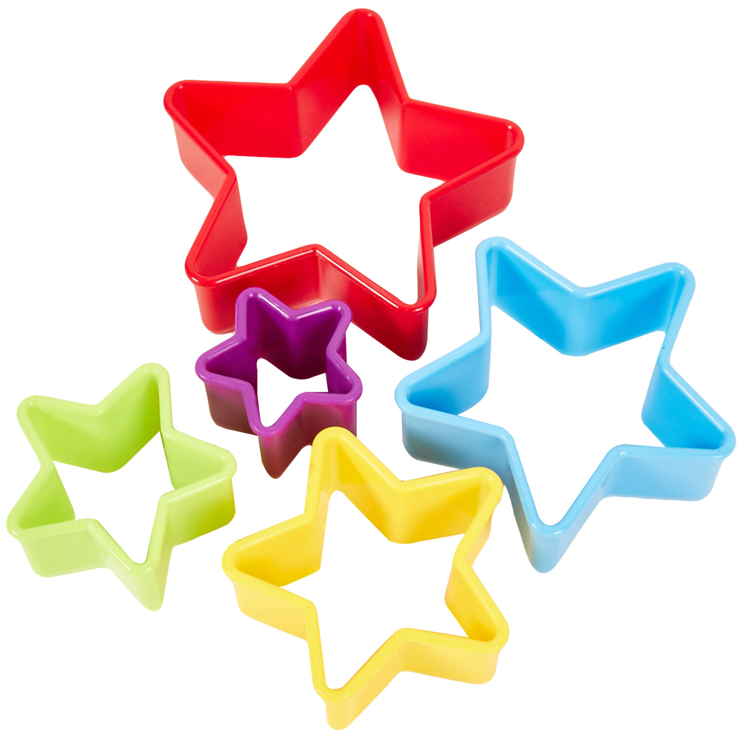 Set of 5 Plastic Star Cutters - Multicolour Image 4