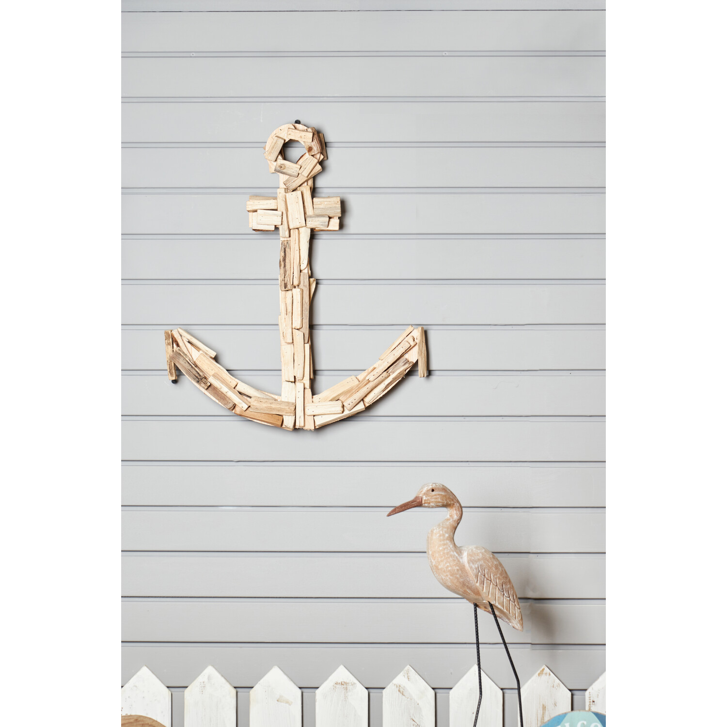 Driftwood Anchor Wall Decor - Natural Image 3