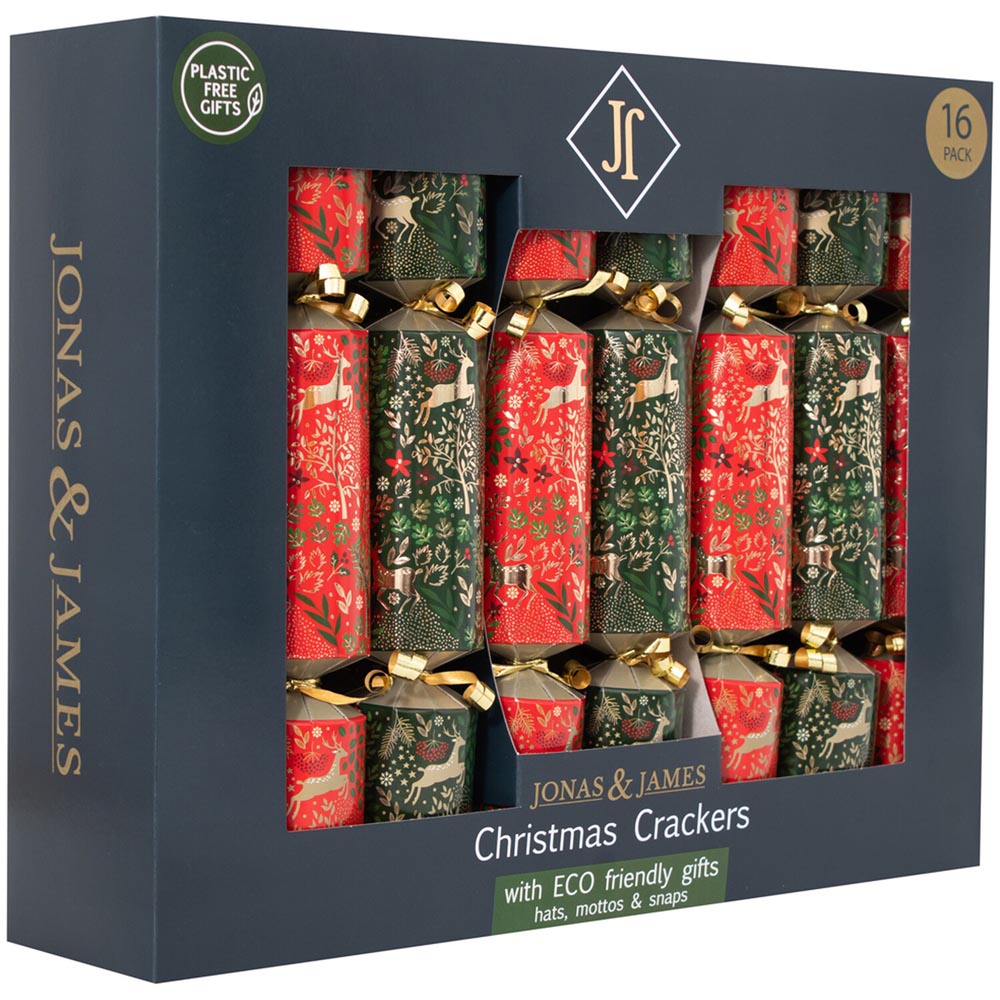 Pack of 16 Holly Crackers - Red and Green Image 3