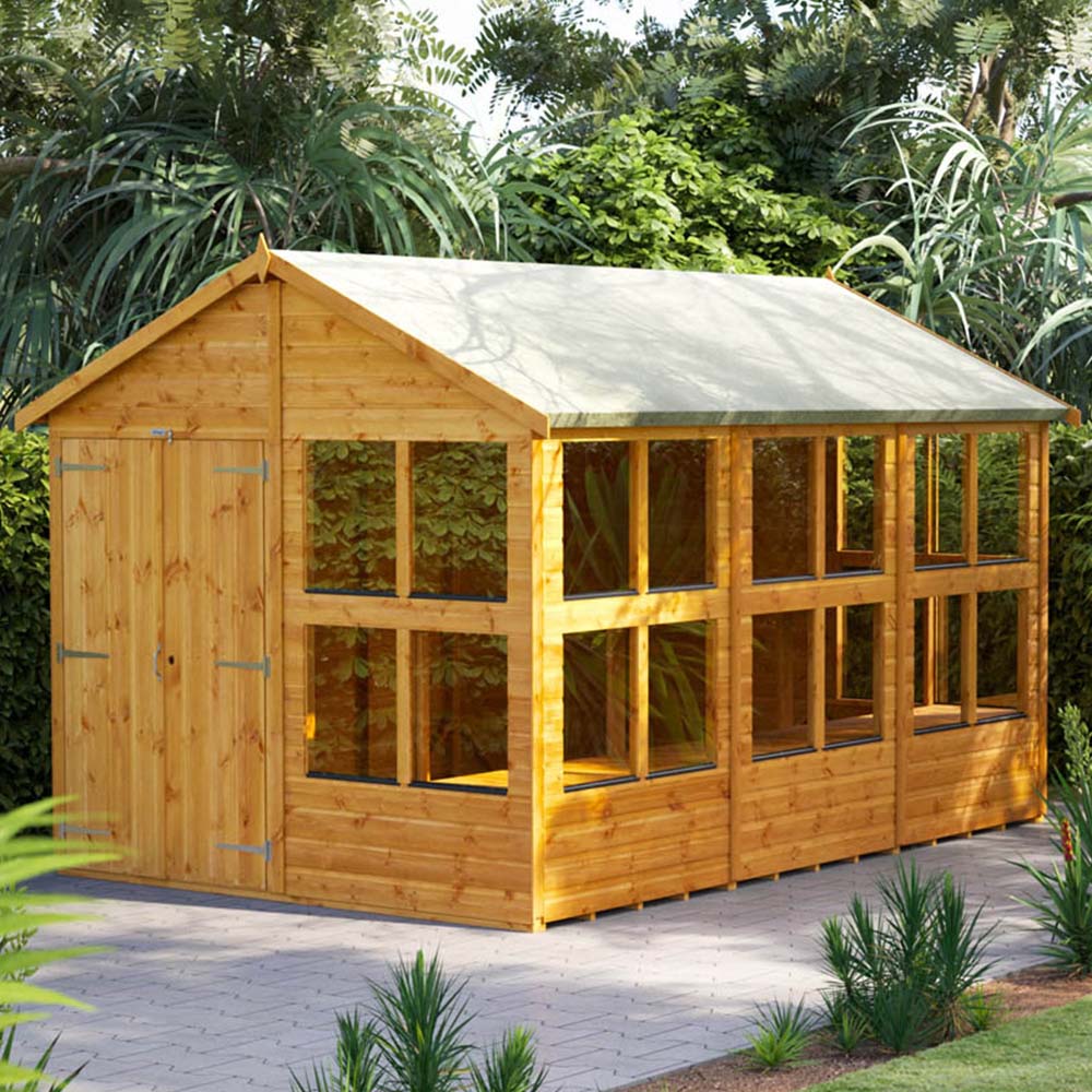 Power 12 x 8ft Apex Potting Shed with Double Doors Image 2
