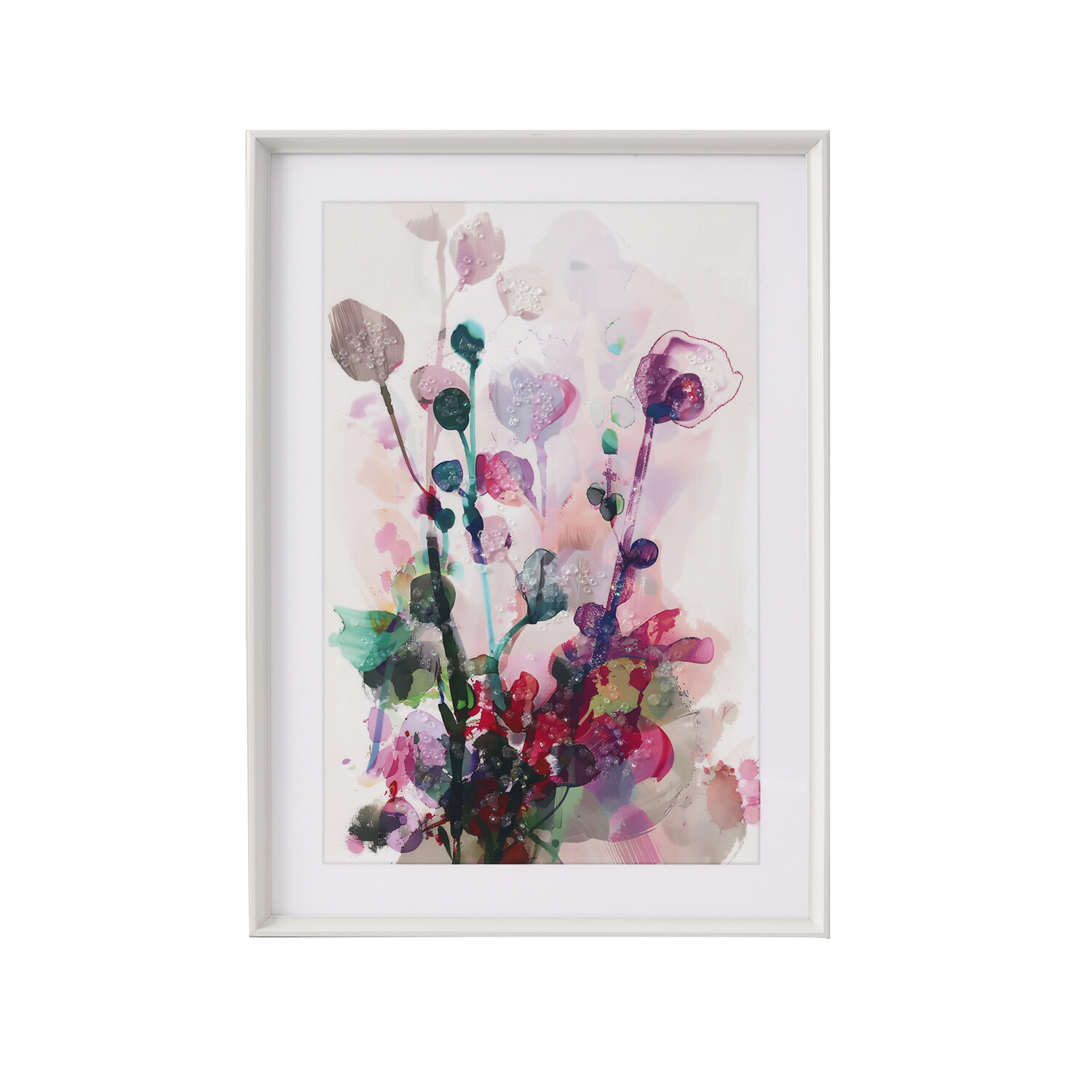 Watercolour Bloom Embellished Framed Art Multicolour Image 5