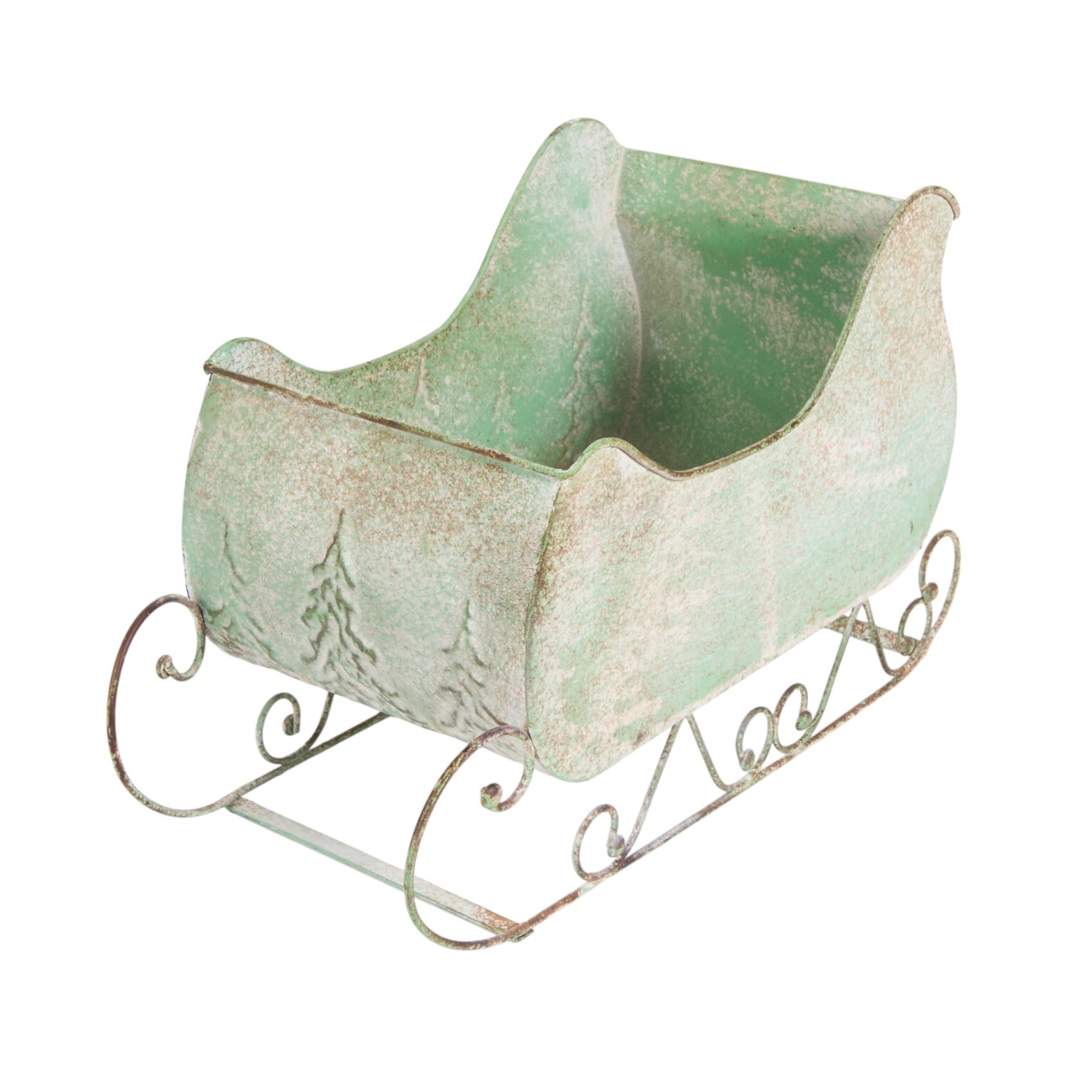 Rustic Metal Sleigh Green Image 6
