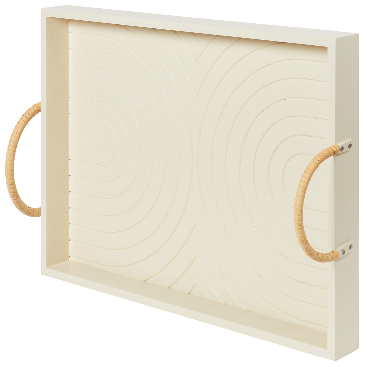 Orla Wooden Tray - Cream Image 4