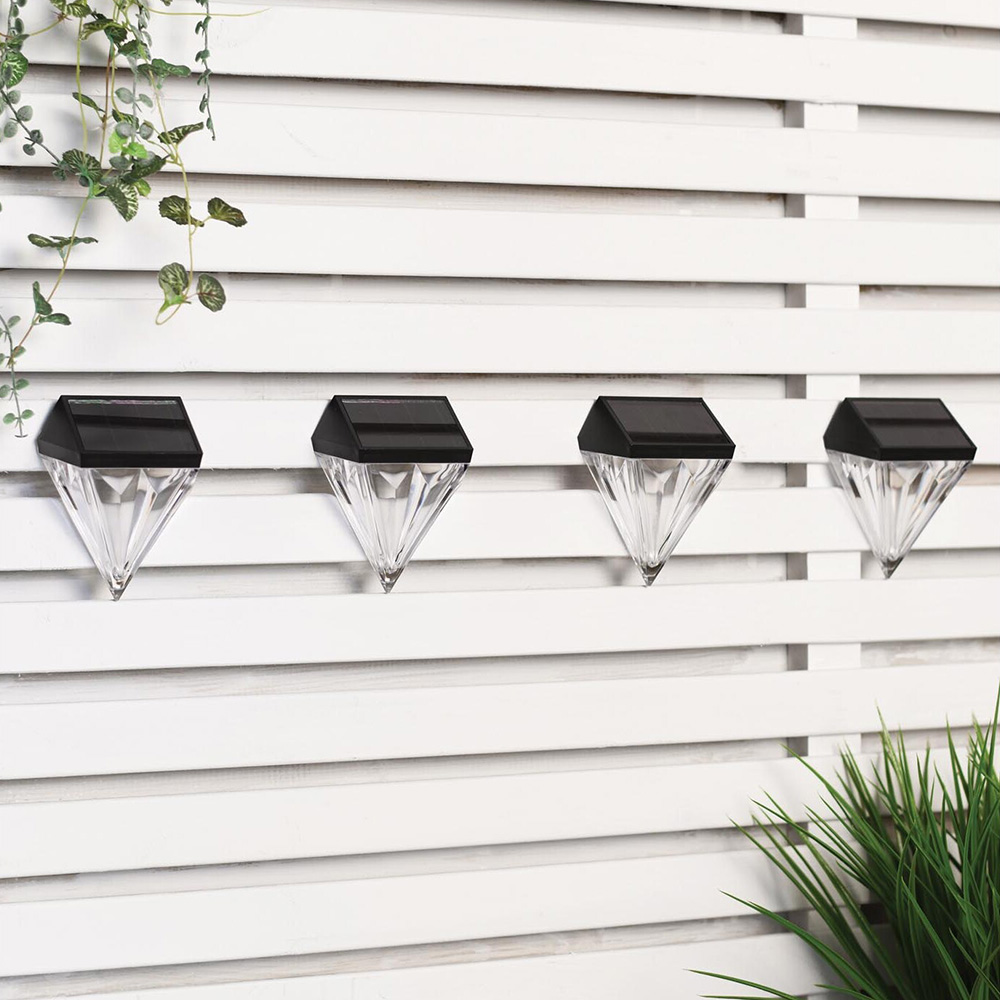 Solar Diamond Wall Lights - Black Image 3