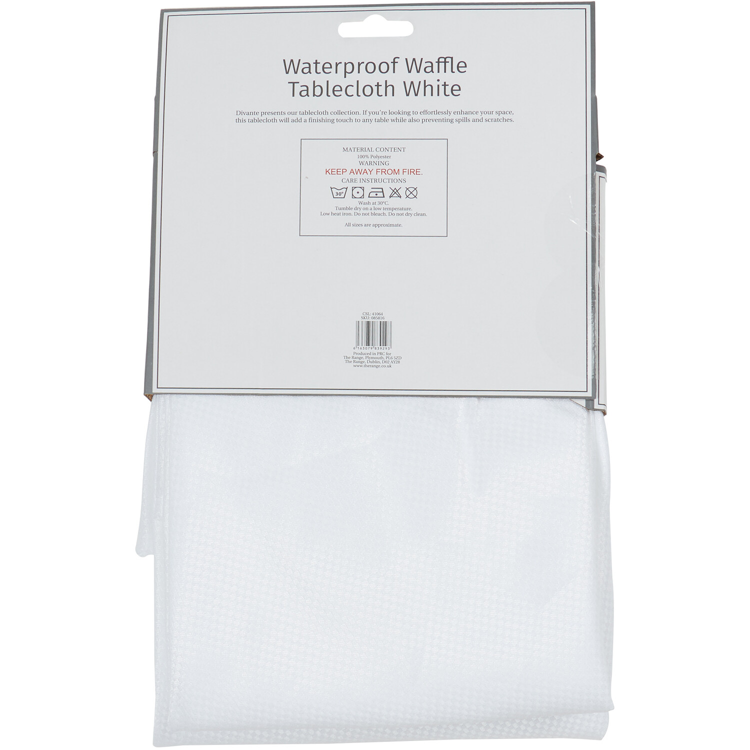 Divante Waterproof Waffle Round Tablecloth - White Image 4