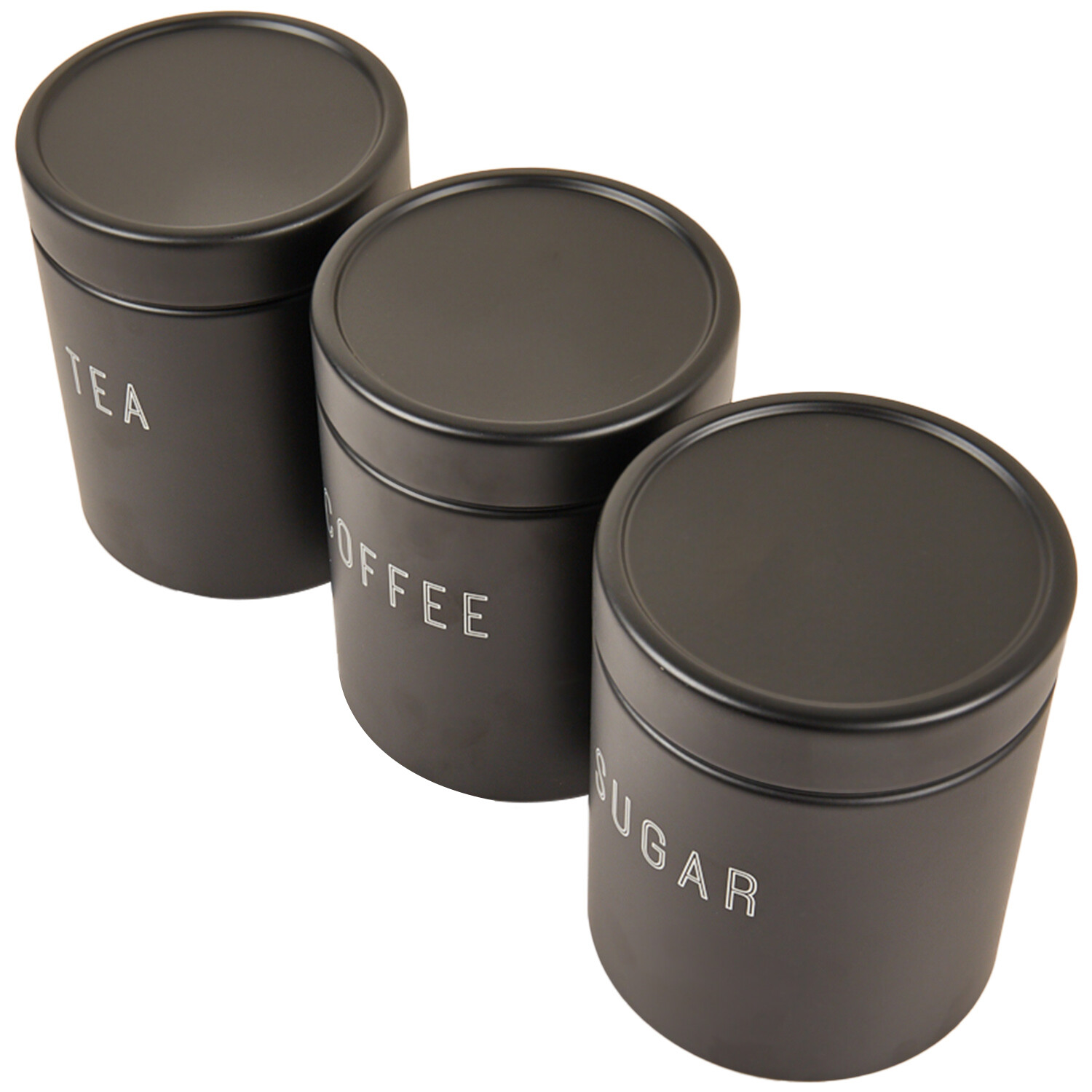 Set of 3 Kitchen Master Stacking Canisters - Black Image 7