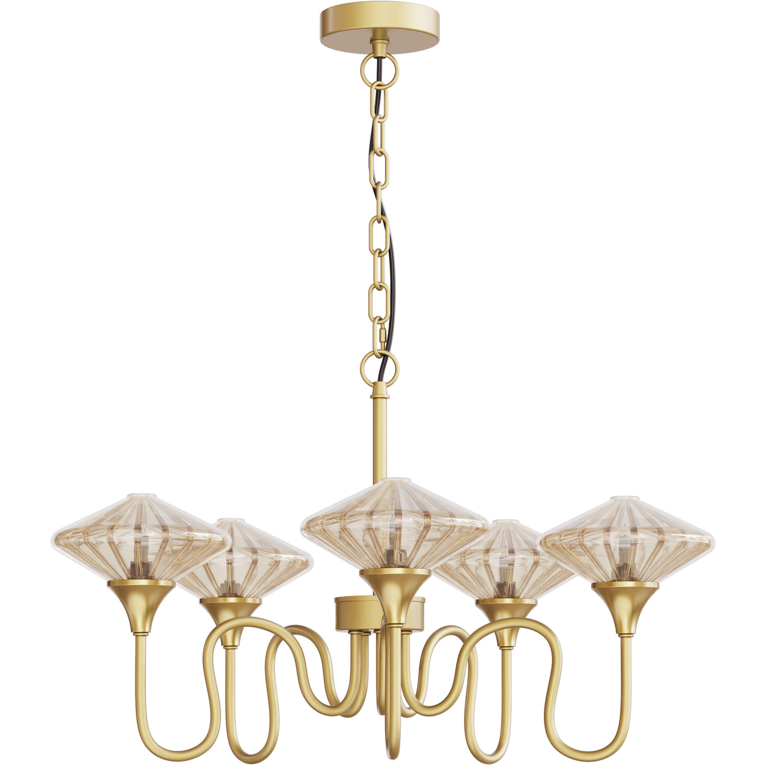 Charlotte 5 Arm Ceiling Light Gold Image 2