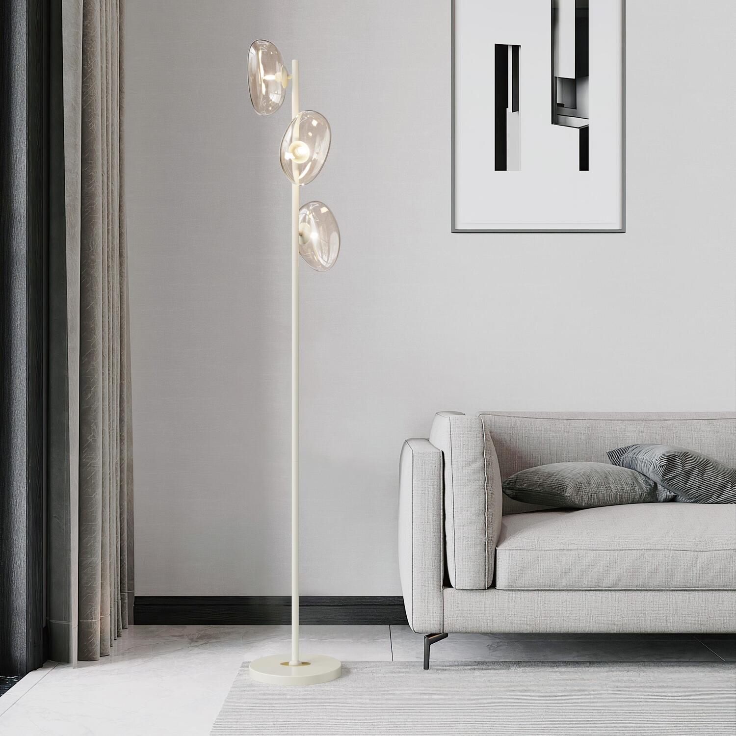 Jaelyn 3 Light Floor Lamp Cream Image 3