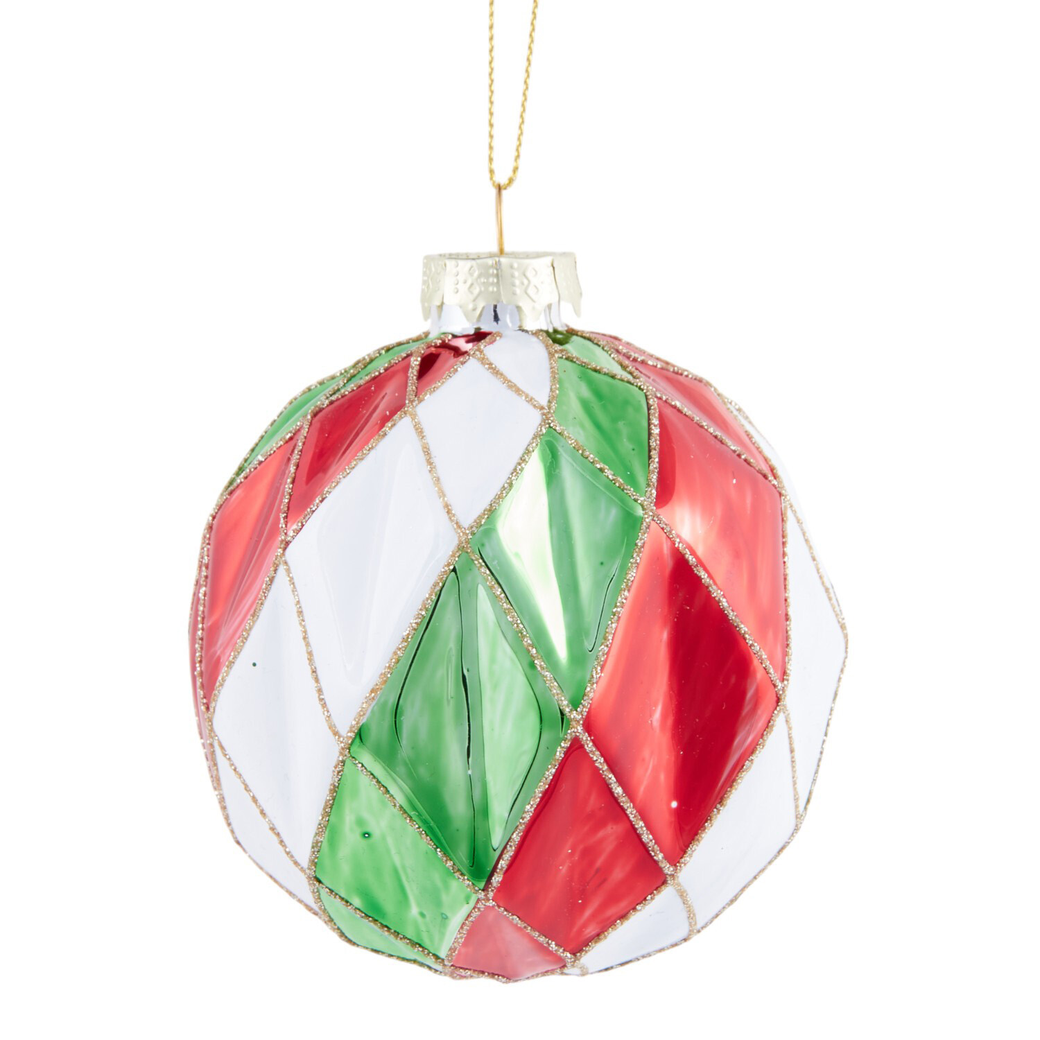 Geometric Peppermint Bauble Image 1