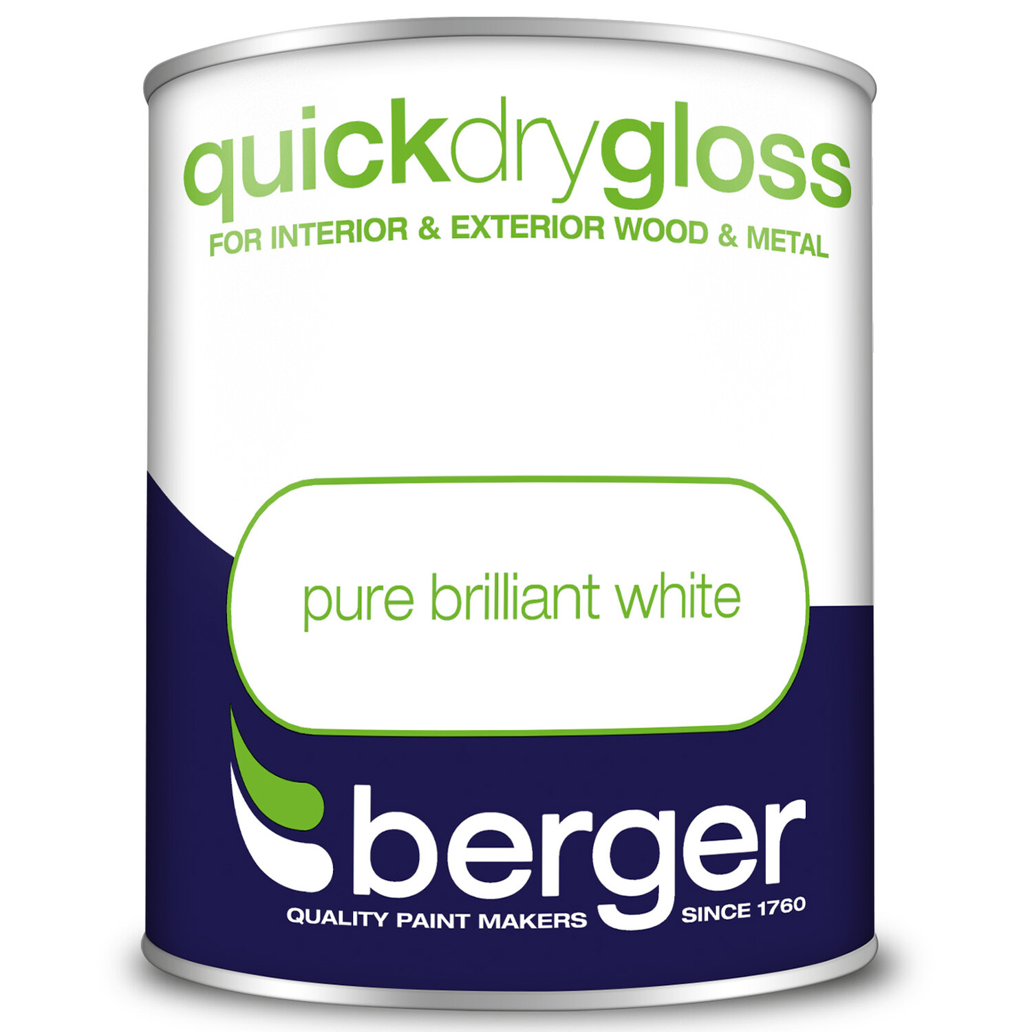 Berger Wood & Metal Pure Brilliant White Quick Dry Gloss Paint 750ml Image 2
