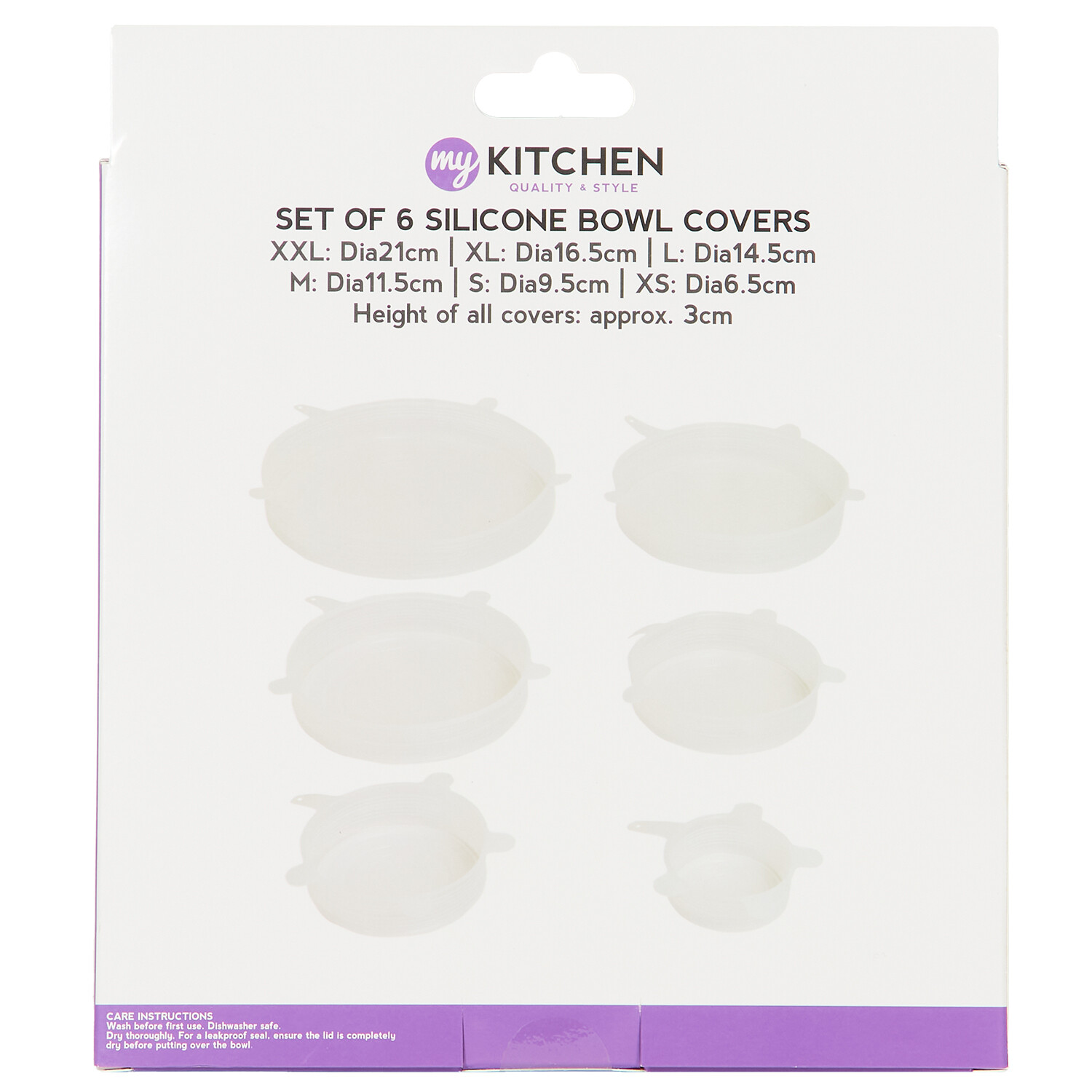 Set of 6 Silicone Fresh Pot Bowl Covers - White Image 2