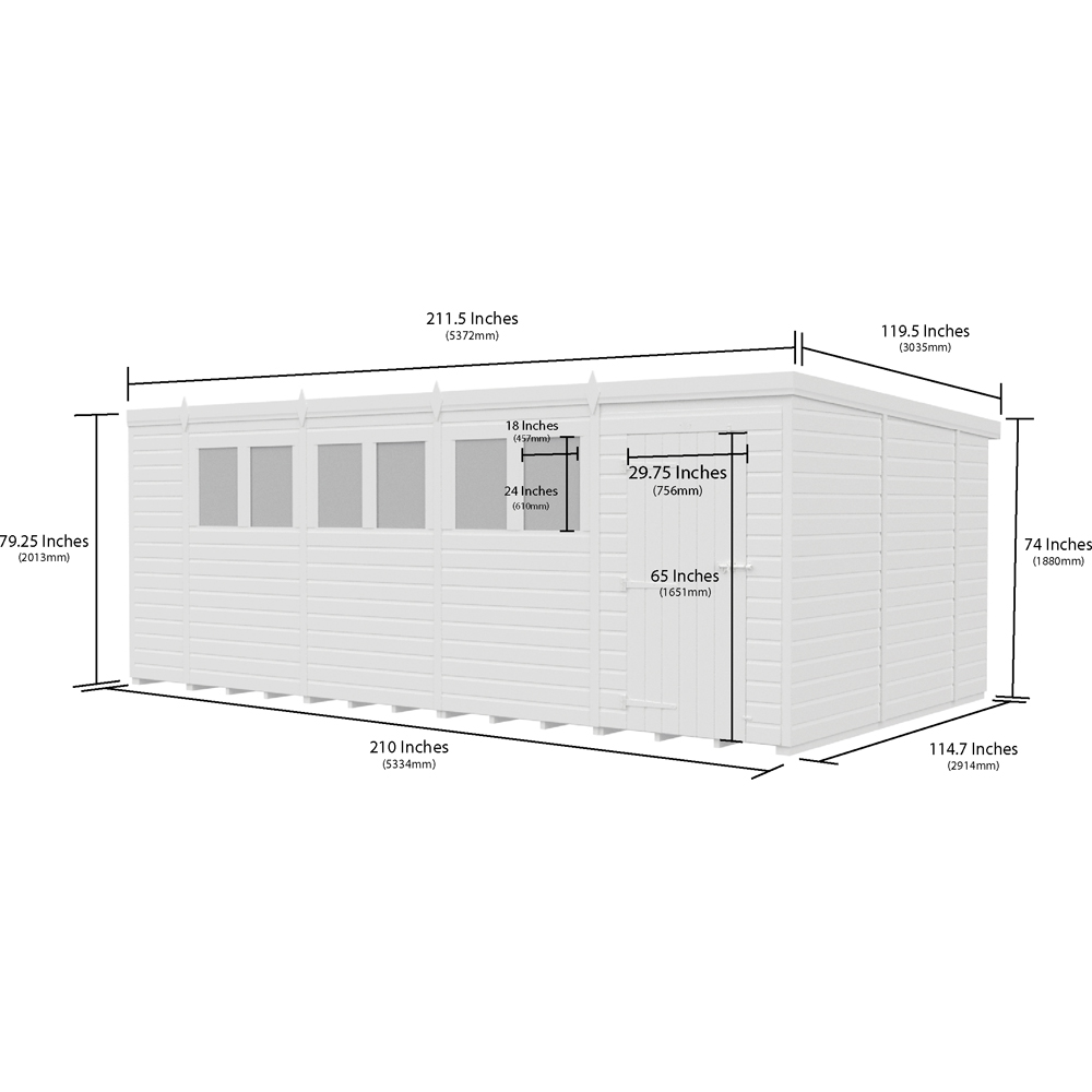 DIY Sheds Pent Garden Shed 18 x 10ft Image 4