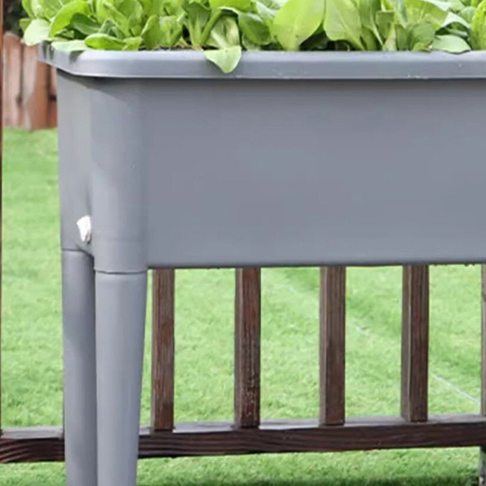 Raised Garden Flower Bed - Grey Image 2