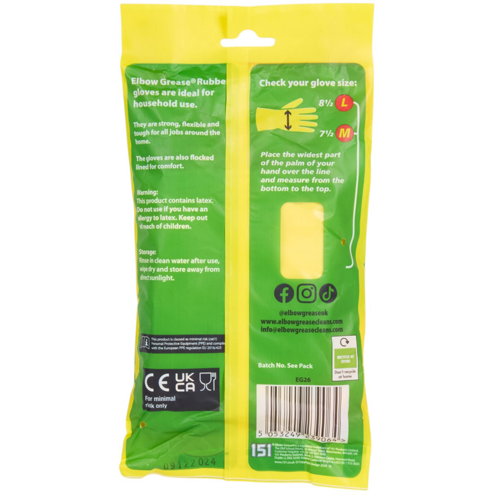 Elbow Grease Super Strong Rubber Gloves - L Image 2