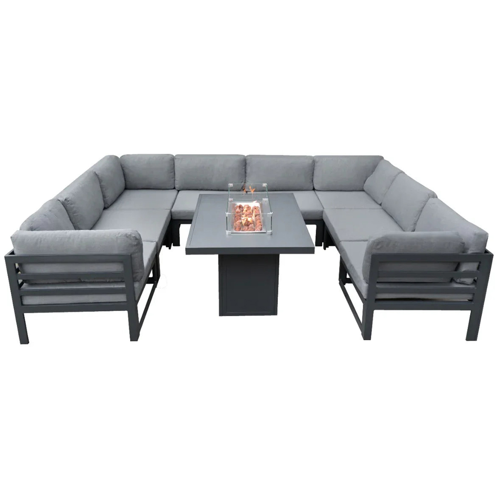 Jardi Anthracite Grey 8 Seater Modular Garden Lounge Set with Fire Pit Image 2