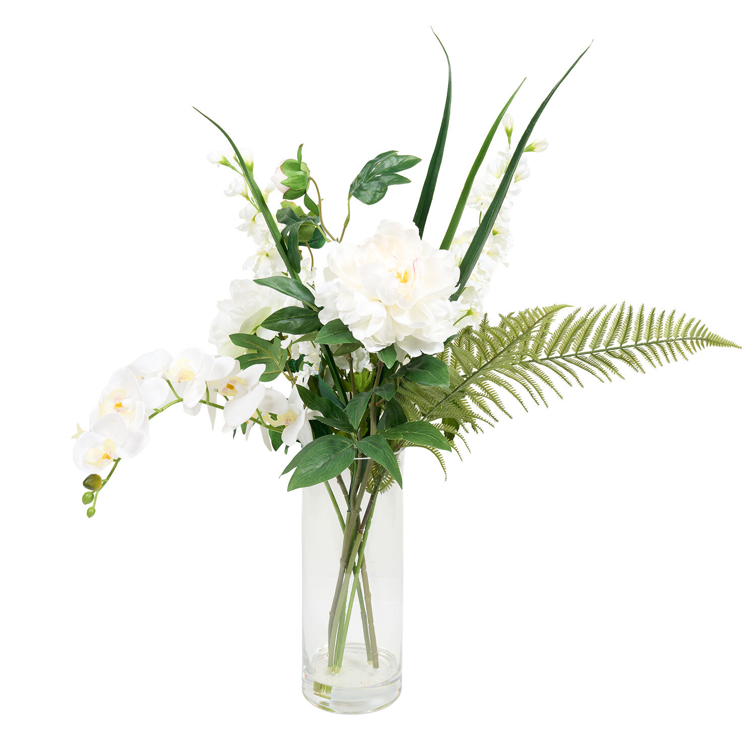 Orchid & Delphinium Vase Arrng Image 4