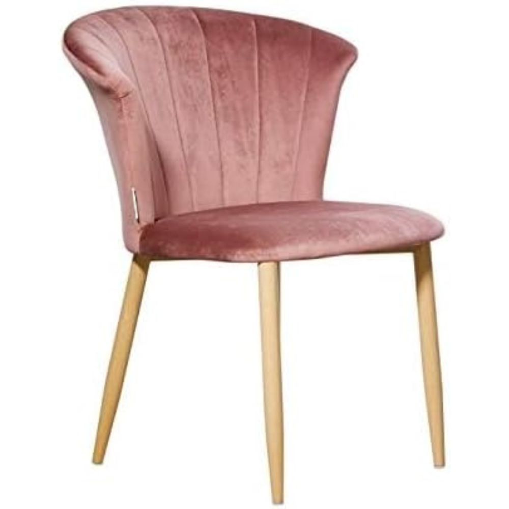 Life Interiors Elsa Pink Velvet Upholstered Dining Chair Image 4
