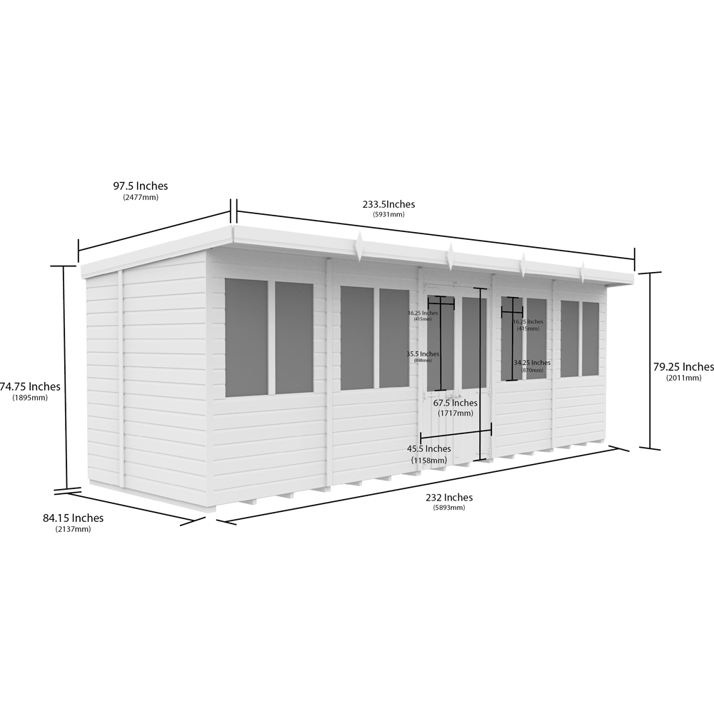 DIY Sheds 20 x 7ft Tongue and Groove Timber Pent Summerhouse Image 8