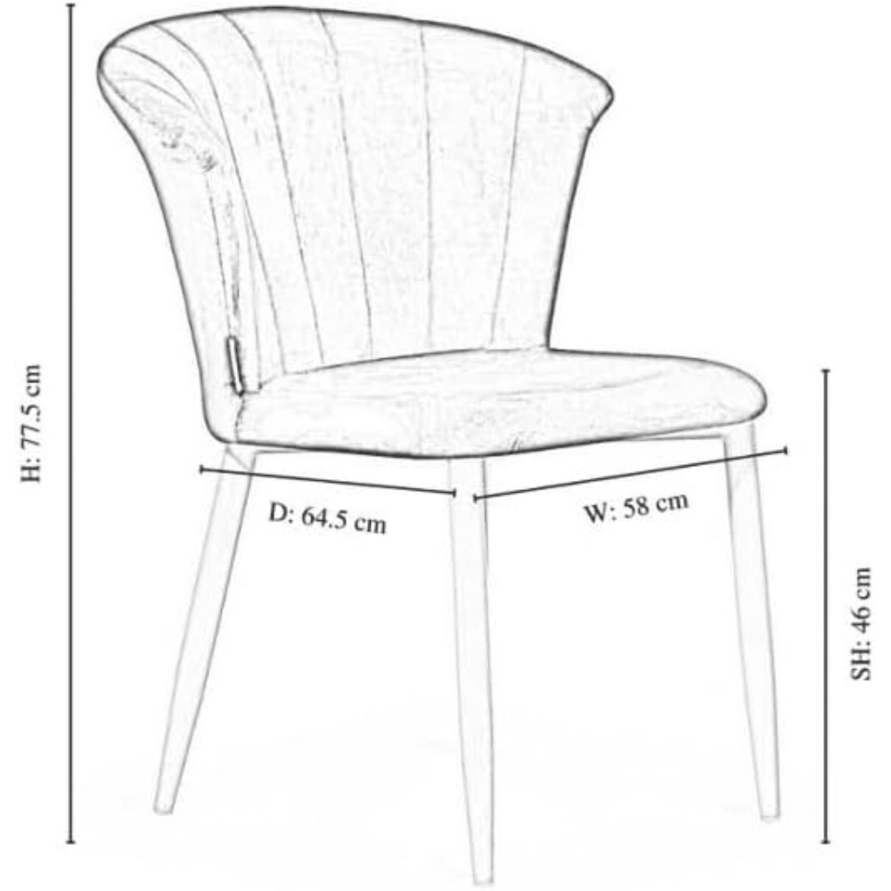 Life Interiors Elsa Pink Velvet Upholstered Dining Chair Set of 4 Image 7