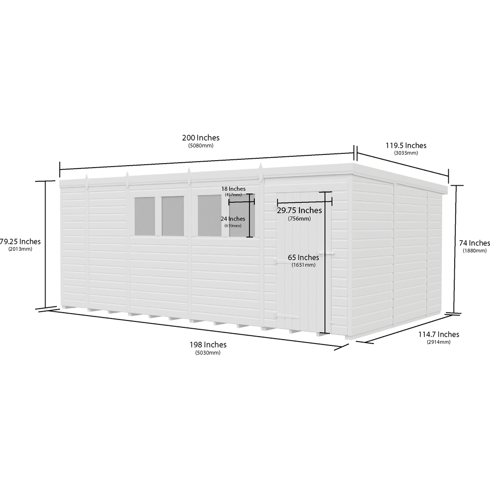 DIY Sheds Pent Garden Shed 17 x 10ft Image 3