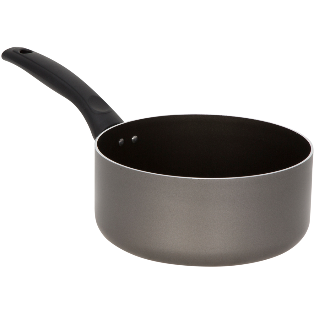 20cm Grey Teflon Saucepan with Lid Image 2