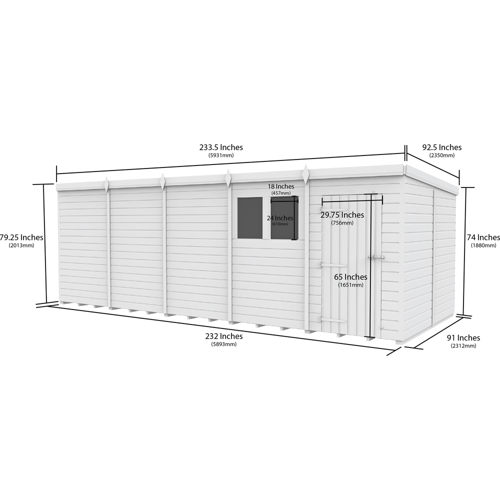 DIY Sheds 20 x 8ft Tongue and Groove Timber Pent Security Garden Shed Image 9