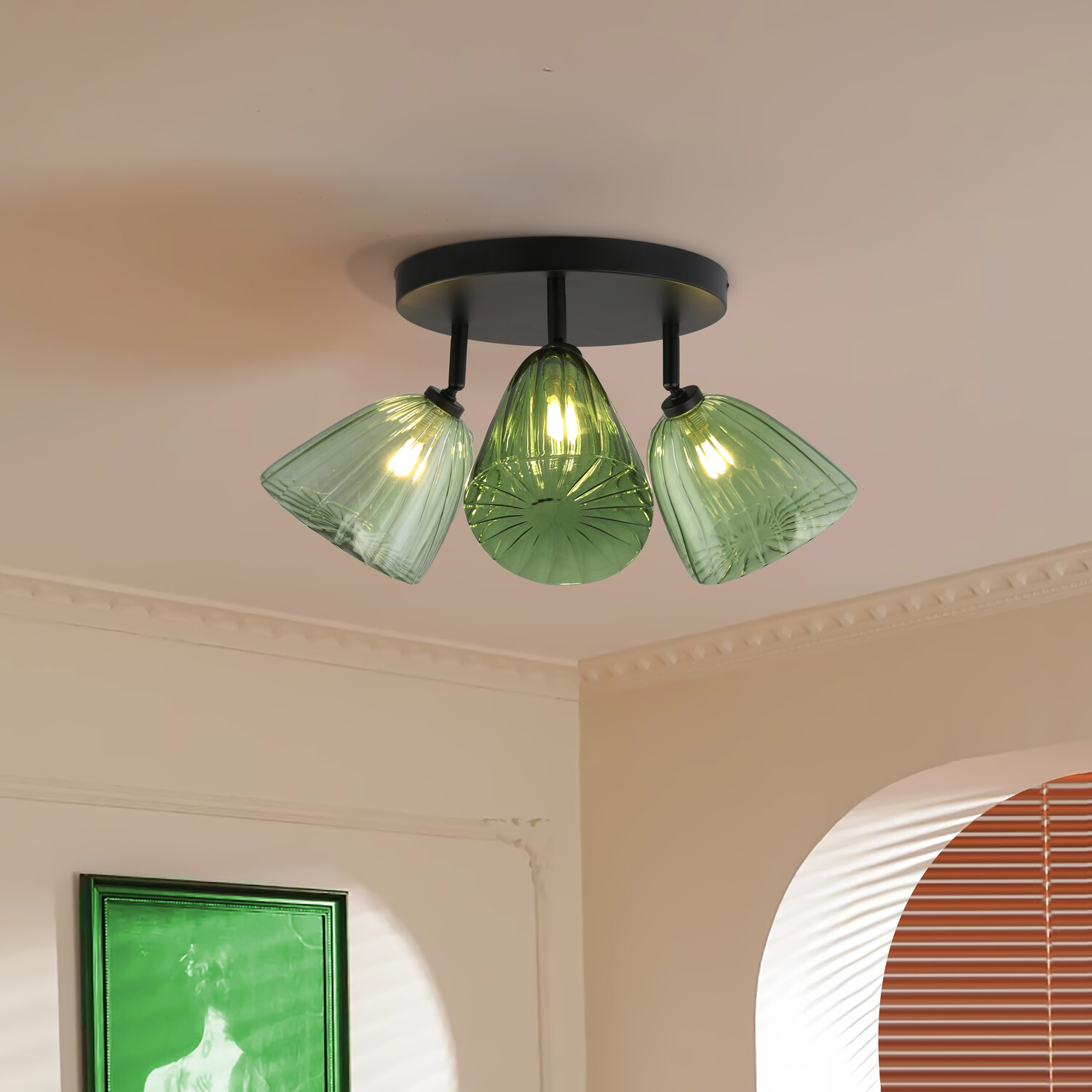Archie Ceiling Fitting Green Image 4