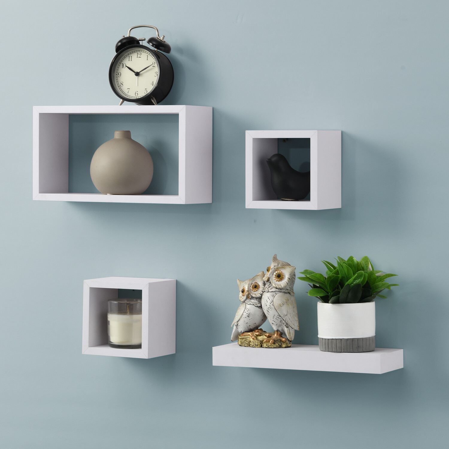 Set of 4 Latitude Floating Shelves - White Image 2