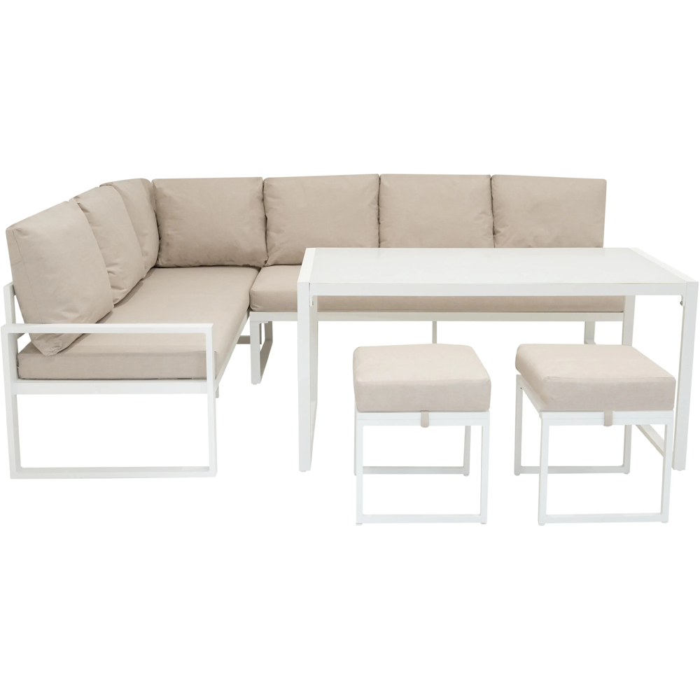 Jardi White 8 Seater Garden Corner Sofa Set Image 4