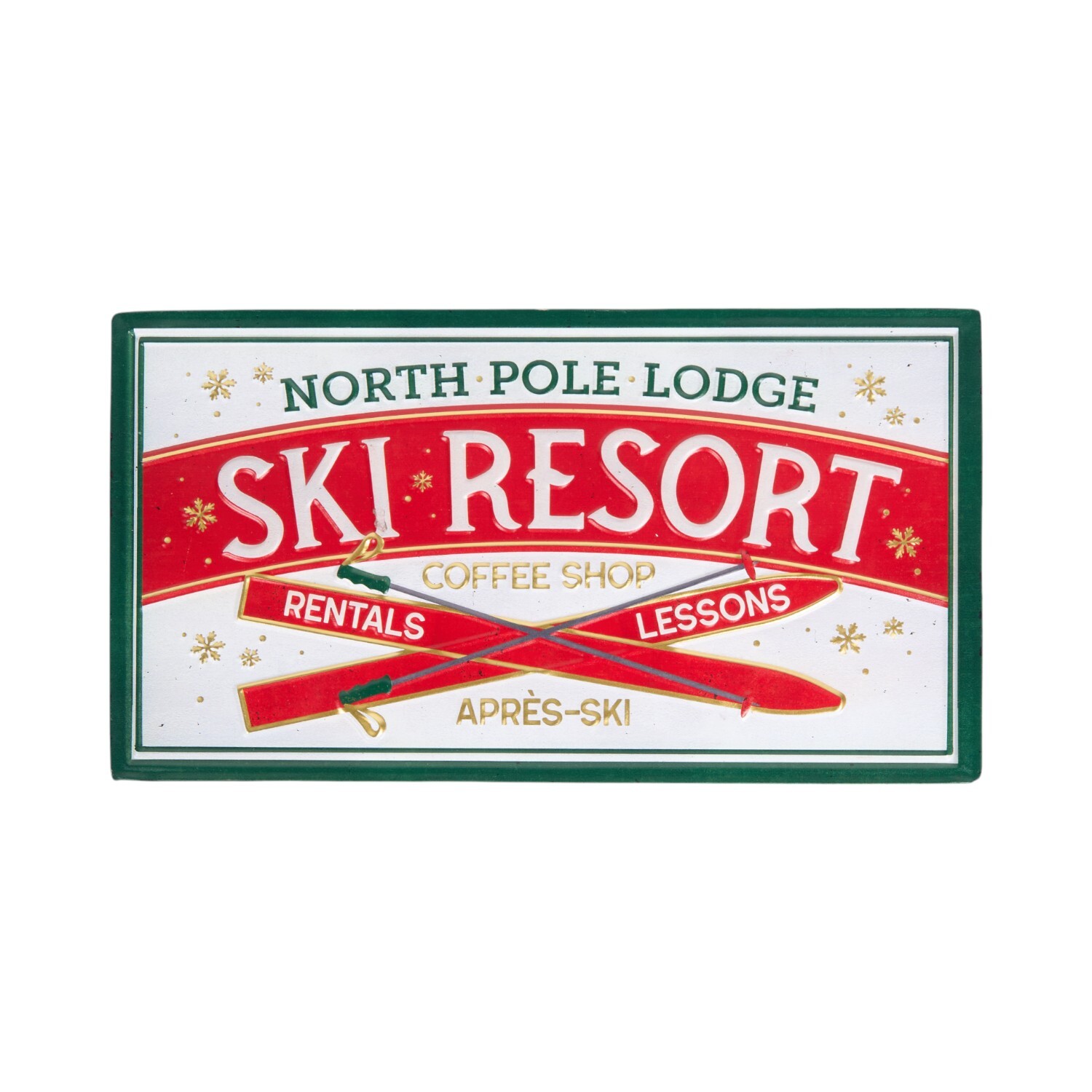 Ski Resort Wall Art Green and Red Image 2