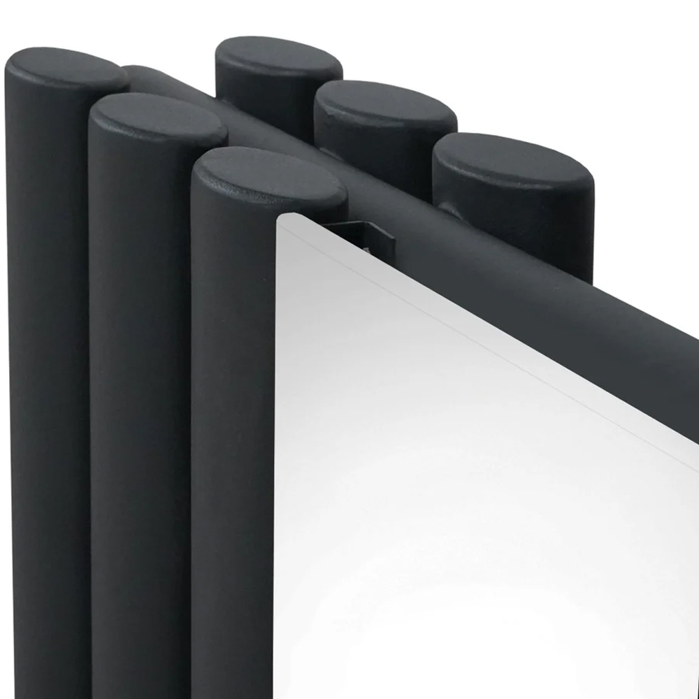 Monster Shop 3340 BTU Anthracite Grey Oval Mirror Radiator and Valves 1800 x 380mm Image 5