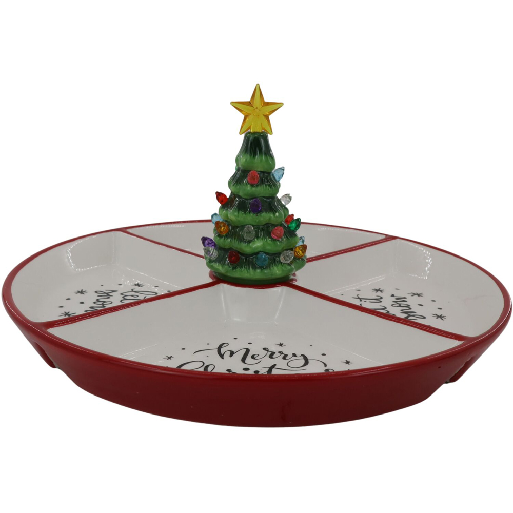 Grazing Dish with LED Tree - White and Red Image 3